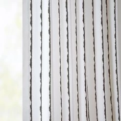 Sharkskin Black Striped French Pleat Printed Cotton Curtain 12 Sharkskin Black Striped French Pleat Printed Cotton Curtain -Chic Curtains Shop PRCT D213C FP 97740 3