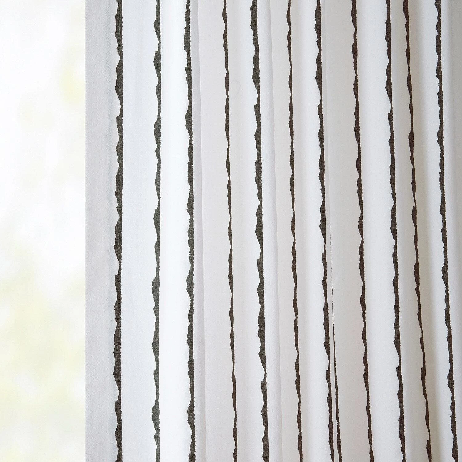Sharkskin Black Striped French Pleat Printed Cotton Curtain 7 Sharkskin Black Striped French Pleat Printed Cotton Curtain - Image 5