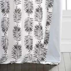 Sago Black Ink Printed Cotton Curtain 12 Sago Black Ink Printed Cotton Curtain -Chic Curtains Shop PRCT D214A lining view