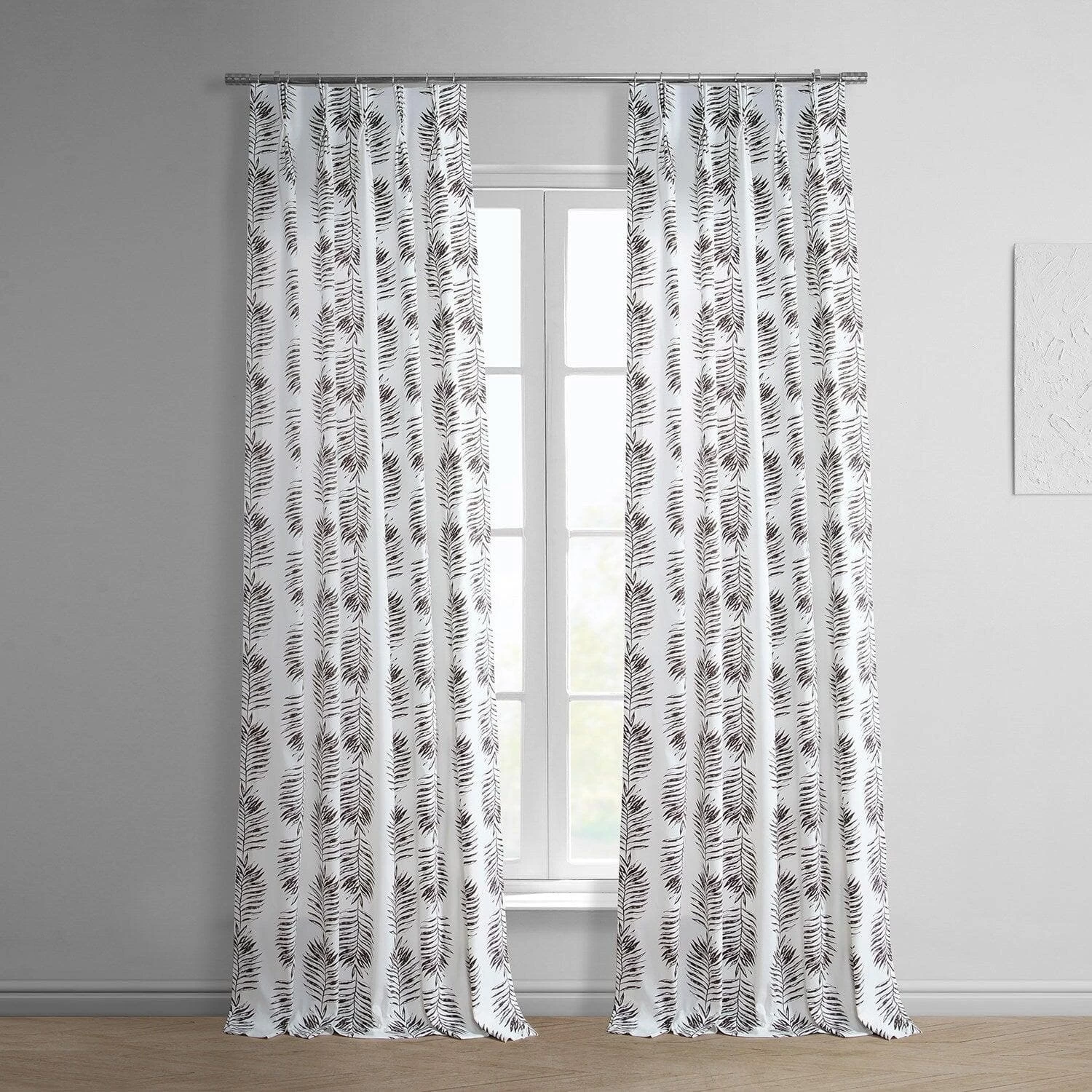 Sago Nut Brown French Pleat Printed Cotton Curtain 3 Sago Nut Brown French Pleat Printed Cotton Curtain