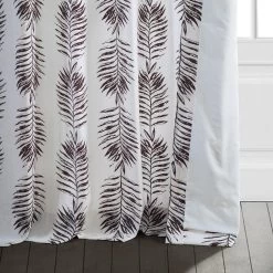 Sago Nut Brown Printed Cotton Curtain 12 Sago Nut Brown Printed Cotton Curtain -Chic Curtains Shop PRCT D214B lining view