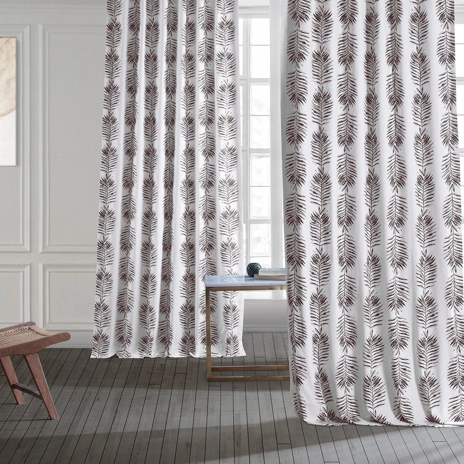 Sago Nut Brown Printed Cotton Curtain 8 Sago Nut Brown Printed Cotton Curtain - Image 6