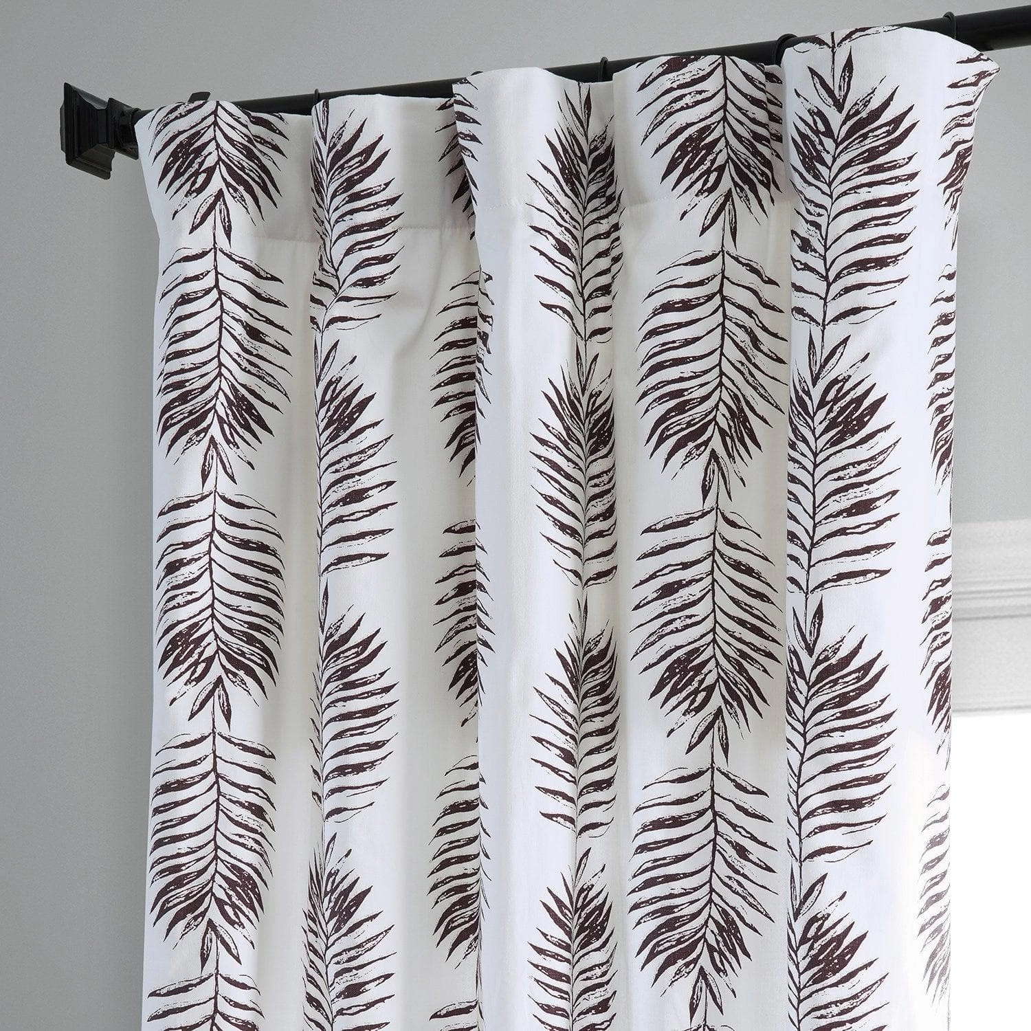 Sago Nut Brown Printed Cotton Curtain 4 Sago Nut Brown Printed Cotton Curtain - Image 2