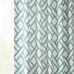 Garden Path Slate Blue French Pleat Printed Cotton Curtain -Chic Curtains Shop PRCT D215A FP 97743 3