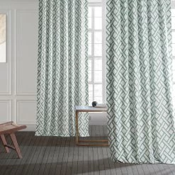 Garden Path Slate Blue Printed Cotton Curtain 13 Garden Path Slate Blue Printed Cotton Curtain -Chic Curtains Shop PRCT D215A 83518