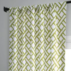 Garden Path Moss Green Printed Cotton Curtain -Chic Curtains Shop PRCT D215B 83519 3