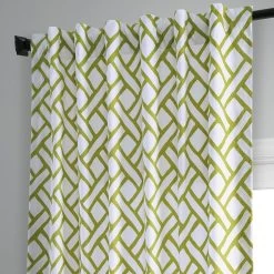 Garden Path Moss Green Printed Cotton Curtain -Chic Curtains Shop PRCT D215B 83519 4