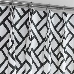 Garden Path Black French Pleat Printed Cotton Curtain 10 Garden Path Black French Pleat Printed Cotton Curtain -Chic Curtains Shop PRCT D215C FP 97745 2