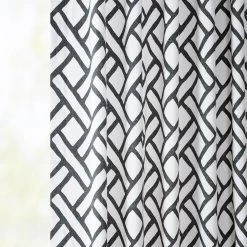 Garden Path Black French Pleat Printed Cotton Curtain 12 Garden Path Black French Pleat Printed Cotton Curtain -Chic Curtains Shop PRCT D215C FP 97745 3