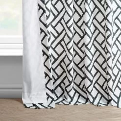 Garden Path Black French Pleat Printed Cotton Curtain 11 Garden Path Black French Pleat Printed Cotton Curtain -Chic Curtains Shop PRCT D215C FP 97745 4