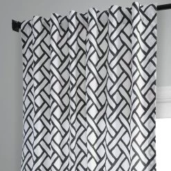 Garden Path Black Printed Cotton Curtain -Chic Curtains Shop PRCT D215C 83520 4