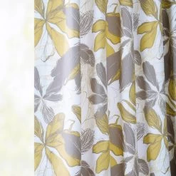 Sunny Day Gold French Pleat Printed Cotton Curtain -Chic Curtains Shop PRCT D216 FP 97746 3