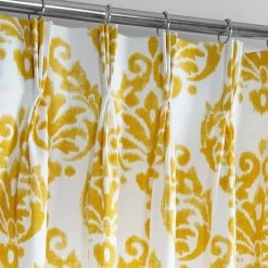 Sandlewood Gold French Pleat Printed Cotton Curtain -Chic Curtains Shop PRCT D217 FP 97747 2