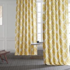 Sandlewood Gold Printed Cotton Curtain 13 Sandlewood Gold Printed Cotton Curtain -Chic Curtains Shop PRCT D217 83522