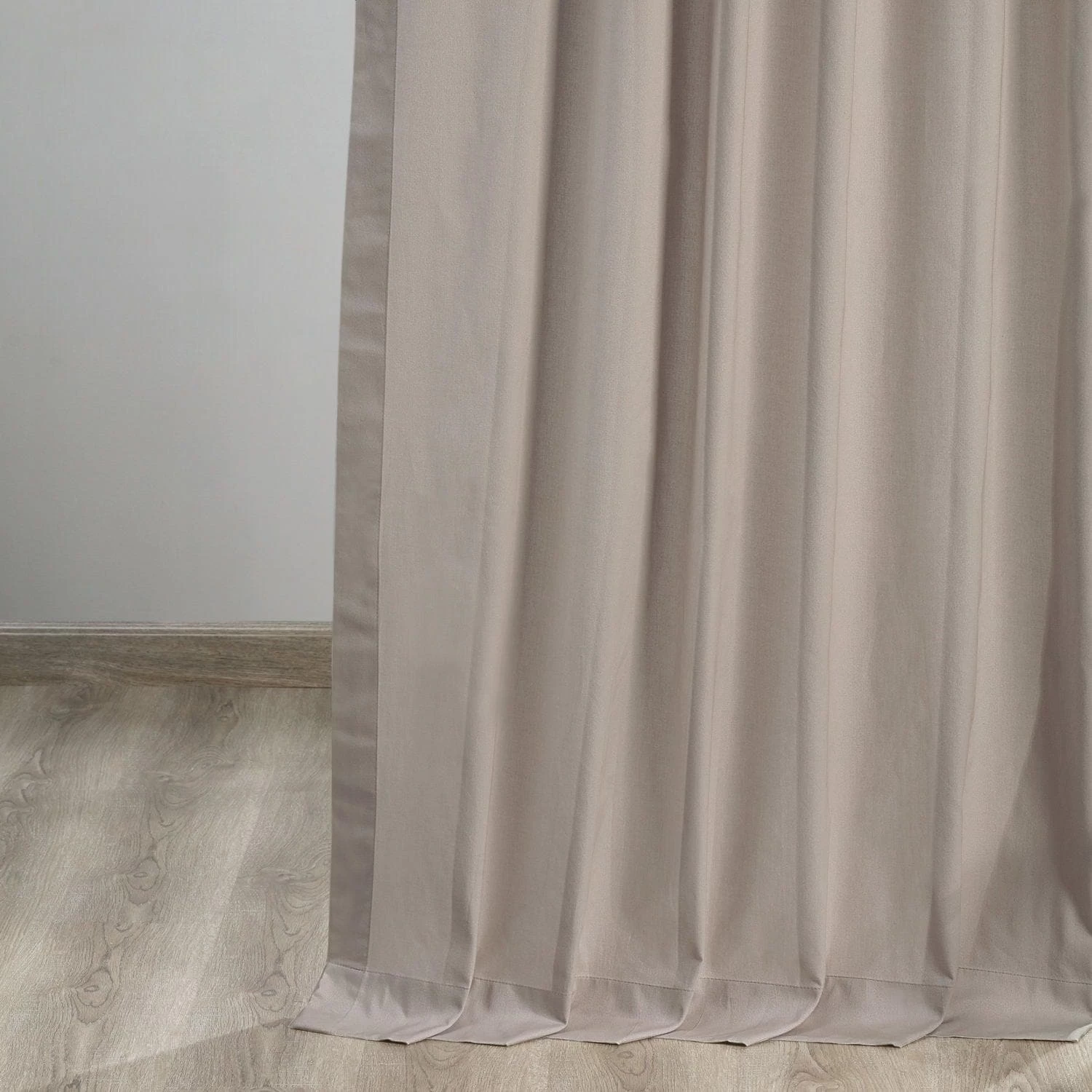 Hazelwood Beige Tie-Top Solid Cotton Curtain 6 Hazelwood Beige Tie-Top Solid Cotton Curtain - Image 4