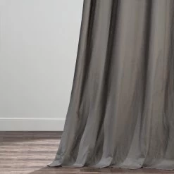 Millstone Grey French Pleat Solid Cotton Curtain -Chic Curtains Shop PRCT S04B FP 53727 2