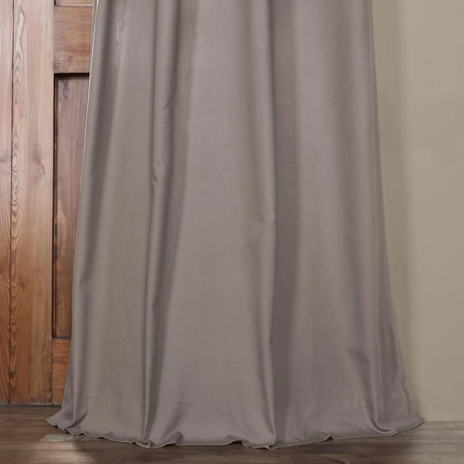 Millstone Grey Grommet Solid Cotton Curtain 6 Millstone Grey Grommet Solid Cotton Curtain - Image 4