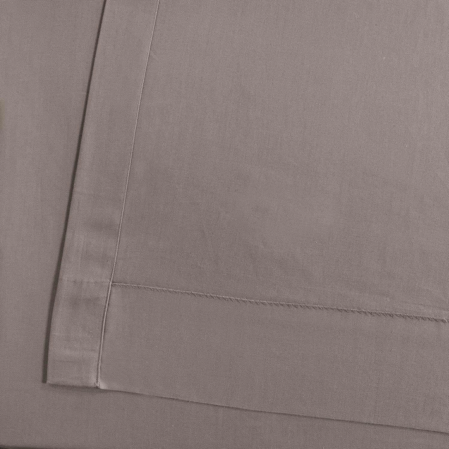 Millstone Grey Grommet Solid Cotton Curtain 5 Millstone Grey Grommet Solid Cotton Curtain - Image 3