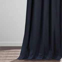 Polo Navy French Pleat Solid Cotton Curtain -Chic Curtains Shop PRCT S08B FP 53728 2