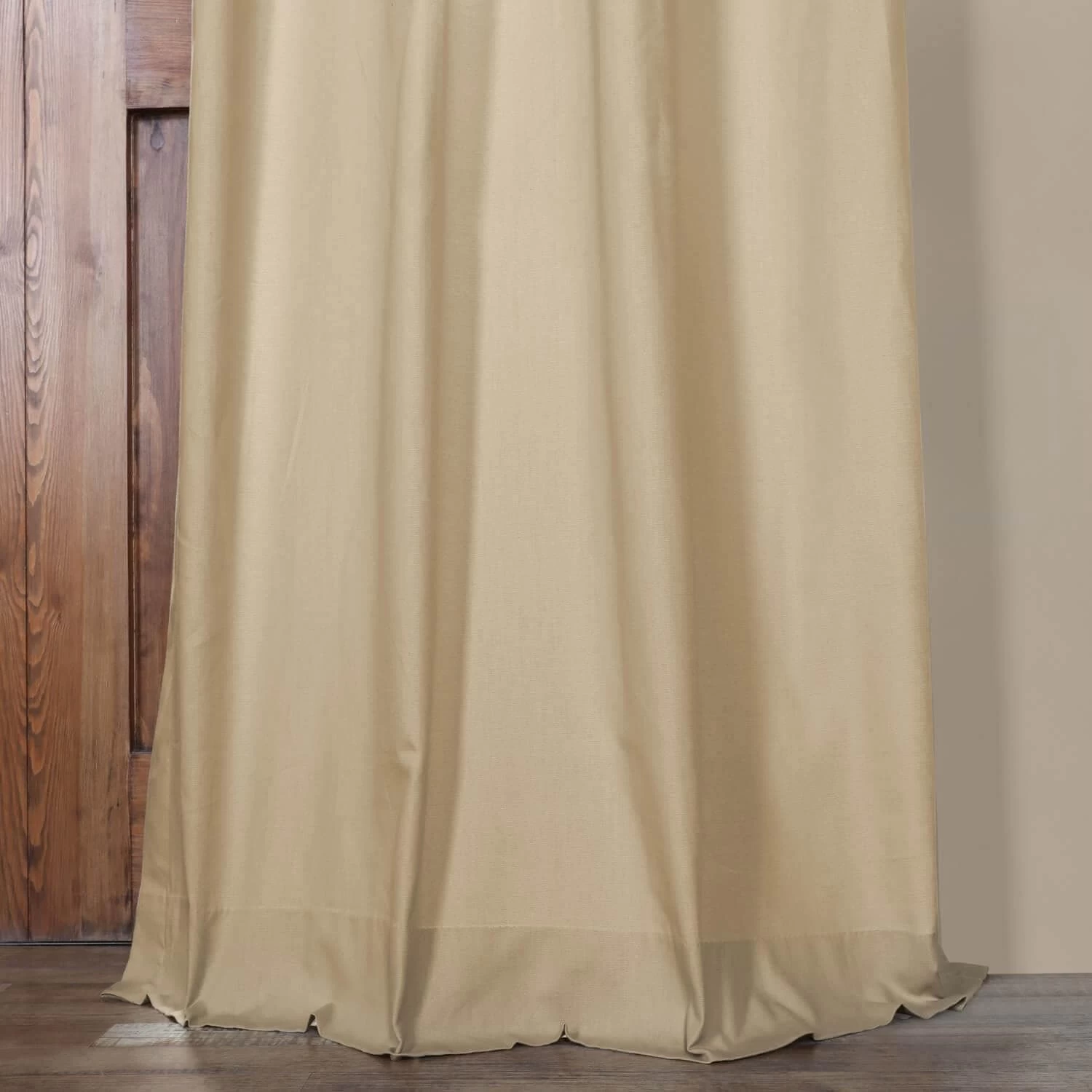 Shaker Beige Grommet Solid Cotton Curtain 7 Shaker Beige Grommet Solid Cotton Curtain - Image 5
