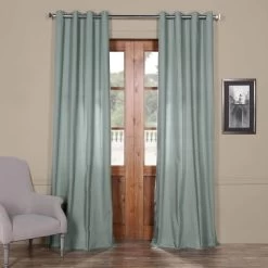 Jasper Stone Grommet Solid Cotton Curtain