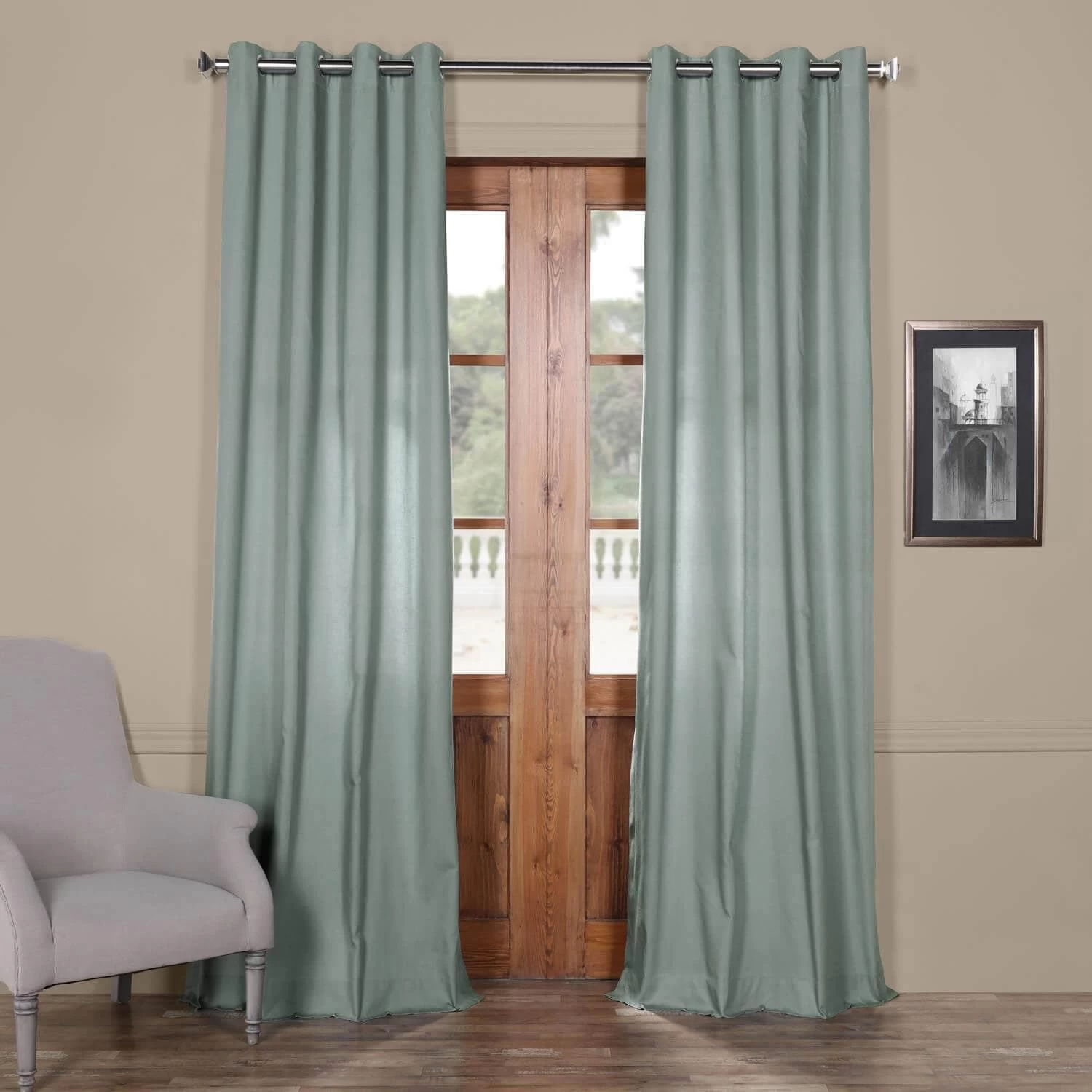 Jasper Stone Grommet Solid Cotton Curtain 3 Jasper Stone Grommet Solid Cotton Curtain