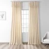 English Cream Tie-Top Solid Cotton Curtain