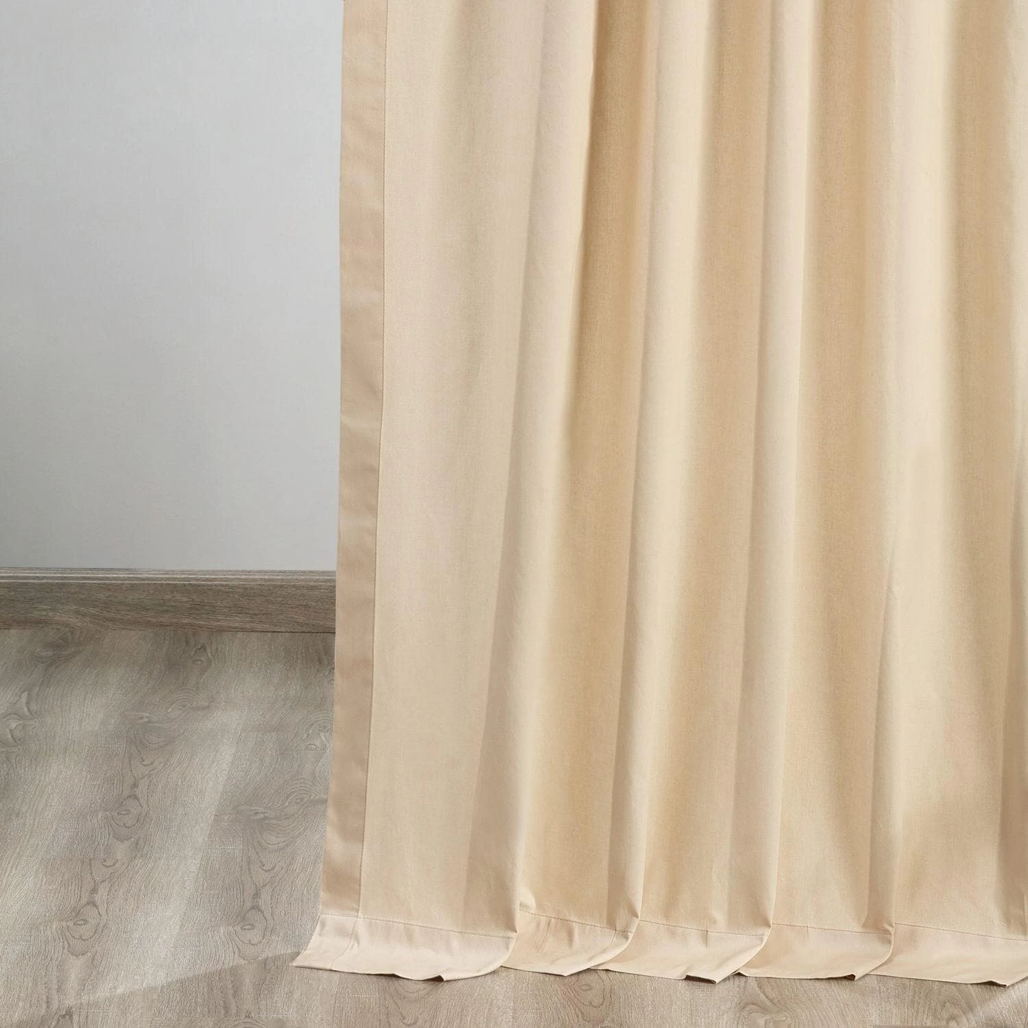 English Cream Tie-Top Solid Cotton Curtain 6 English Cream Tie-Top Solid Cotton Curtain - Image 4