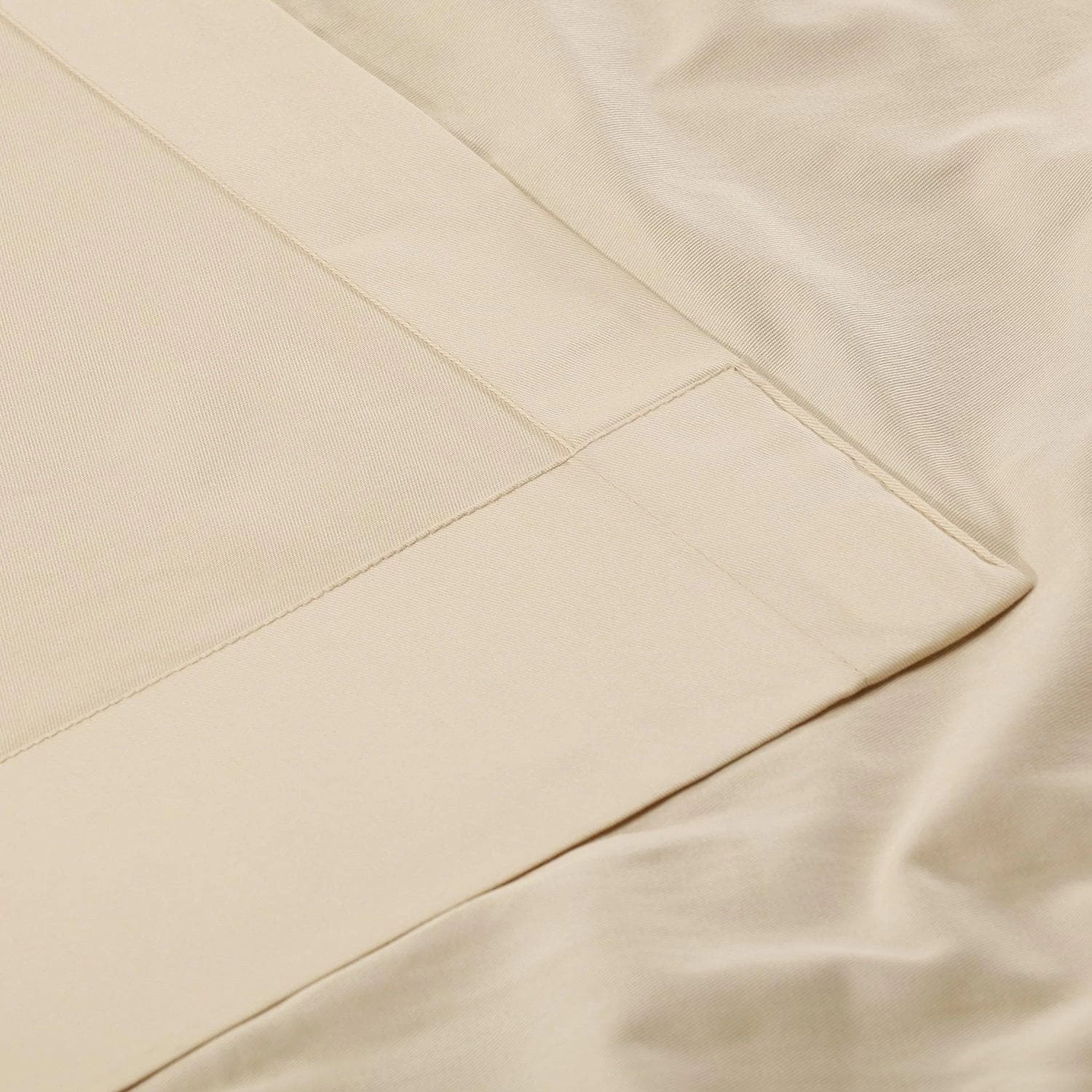 English Cream Tie-Top Solid Cotton Curtain 5 English Cream Tie-Top Solid Cotton Curtain - Image 3