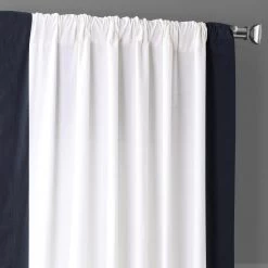 Fresh Popcorn & Polo Navy Vertical Printed Cotton Curtain -Chic Curtains Shop PRCT VC1713 39695 3