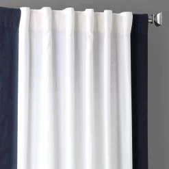 Fresh Popcorn & Polo Navy Vertical Printed Cotton Curtain -Chic Curtains Shop PRCT VC1713 39695 4