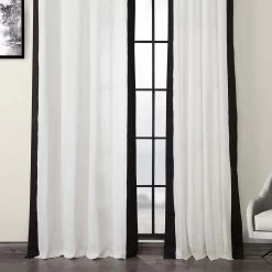 Fresh Popcorn & Black Grommet Vertical Printed Cotton Curtain -Chic Curtains Shop PRCT VC1716 GR 53706 3