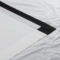 Fresh Popcorn & Black Vertical Printed Cotton Curtain -Chic Curtains Shop PRCT VC1716 39698 5