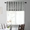 Martinique Grey Printed Cotton Window Valance 2 Martinique Grey Printed Cotton Window Valance -Chic Curtains Shop PRCT VLD07C front view 1