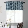 Martinique Blue Printed Cotton Window Valance -Chic Curtains Shop PRCT VLD07D front view 1