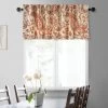 Edina Rust Printed Cotton Window Valance -Chic Curtains Shop PRCT VLD09A front view 1