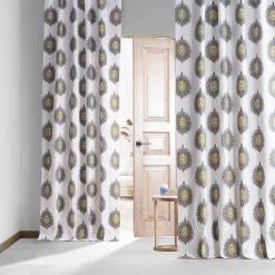 Mayan Gold Printed Cotton Hotel Blackout Curtain -Chic Curtains Shop PRTW BOD02A 79631