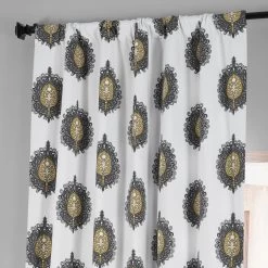 Mayan Gold Printed Cotton Hotel Blackout Curtain -Chic Curtains Shop PRTW BOD02A 79631 3