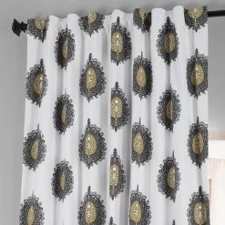 Mayan Gold Printed Cotton Hotel Blackout Curtain -Chic Curtains Shop PRTW BOD02A 79631 4