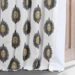 Mayan Gold Printed Cotton Hotel Blackout Curtain -Chic Curtains Shop PRTW BOD02A 79631 5