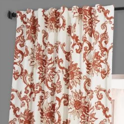 Indonesian Rust Printed Cotton Hotel Blackout Curtain -Chic Curtains Shop PRTW BOD40A 79624 4