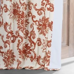 Indonesian Rust Printed Cotton Hotel Blackout Curtain -Chic Curtains Shop PRTW BOD40A 79624 5