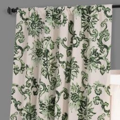 Indonesian Green Printed Cotton Hotel Blackout Curtain -Chic Curtains Shop PRTW BOD40C 79626 3