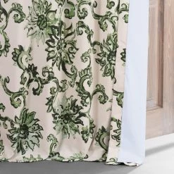 Indonesian Green Printed Cotton Hotel Blackout Curtain -Chic Curtains Shop PRTW BOD40C 79626 5