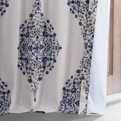 Kerala Blue Printed Cotton Hotel Blackout Curtain 12 Kerala Blue Printed Cotton Hotel Blackout Curtain -Chic Curtains Shop PRTW BOD41 79627 5