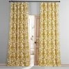 Fleur Gold Printed Cotton Hotel Blackout Curtain -Chic Curtains Shop PRTW BOD48B 79629 1