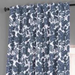 Fleur Blue Printed Cotton Hotel Blackout Curtain -Chic Curtains Shop PRTW BOD48 79628 4