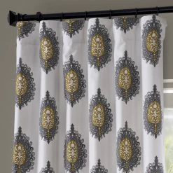 Mayan Gold Printed Cotton Curtain 9 Mayan Gold Printed Cotton Curtain -Chic Curtains Shop PRTW D02A 54750 2