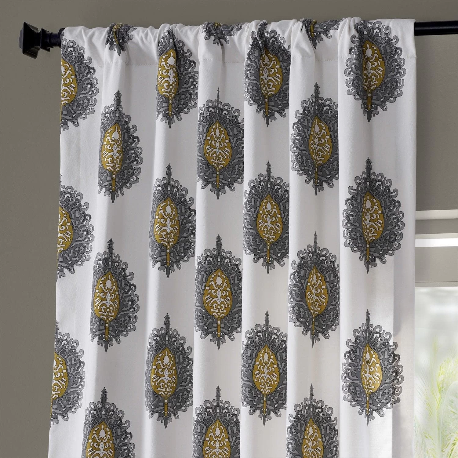 Mayan Gold Printed Cotton Curtain 6 Mayan Gold Printed Cotton Curtain - Image 4