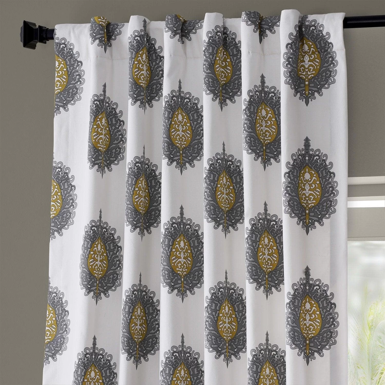 Mayan Gold Printed Cotton Curtain 5 Mayan Gold Printed Cotton Curtain - Image 3